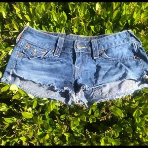 True Religion jean Joey cut off shorts